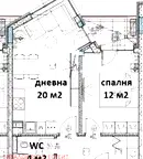 Двустаен апартамент с морска панорама във Виница, Варна