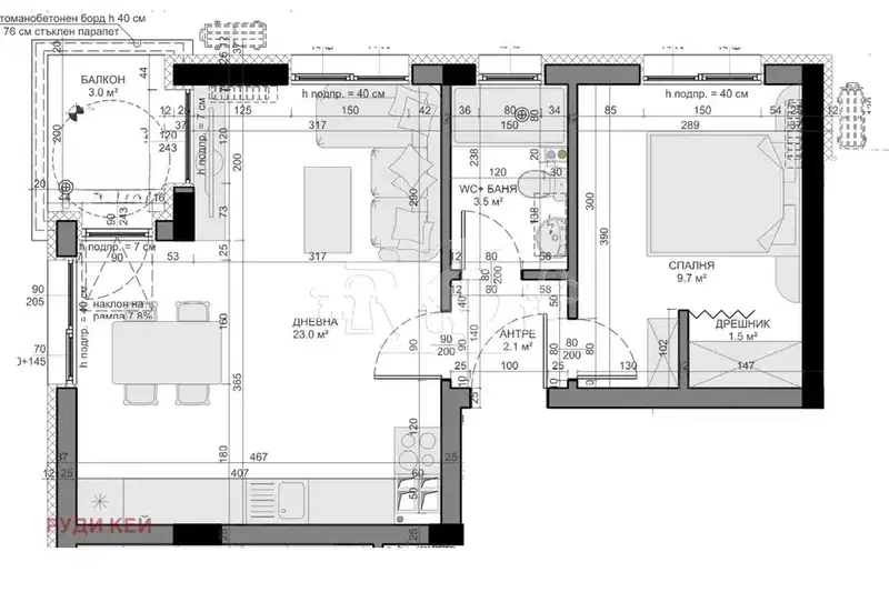 Two-room apartment with south aspect in Vladislav Varnenchik