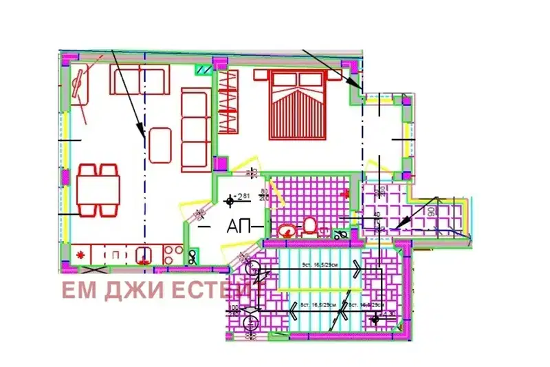 Двустаен апартамент с функционално разпределение в кв. Възраждане, Бургас