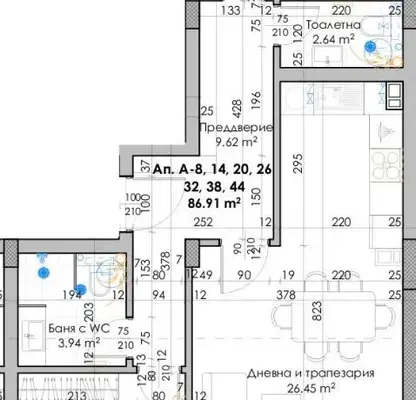 Снимка 2 — Двустаен апартамент с модерна архитектура в Южен, Пловдив