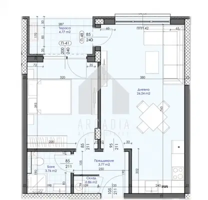 Снимка 3 — Двустаен апартамент в Пловдив, с. Марково