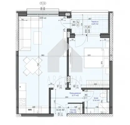 Снимка 2 — Двустаен апартамент в Пловдив, с. Марково