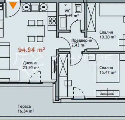 Photo 5 — 1-bedroom apartment in к.к. Чайка