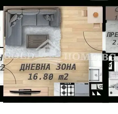 Снимка 2 — Едностаен апартамент с западно изложение в кв. Беломорски, Пловдив