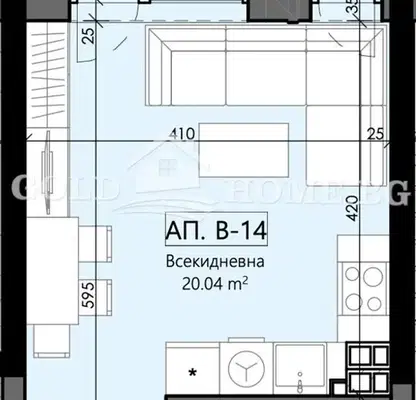 Снимка 2 — Едностаен апартамент с високи тавани в кв. Христо Смирненски, Пловдив