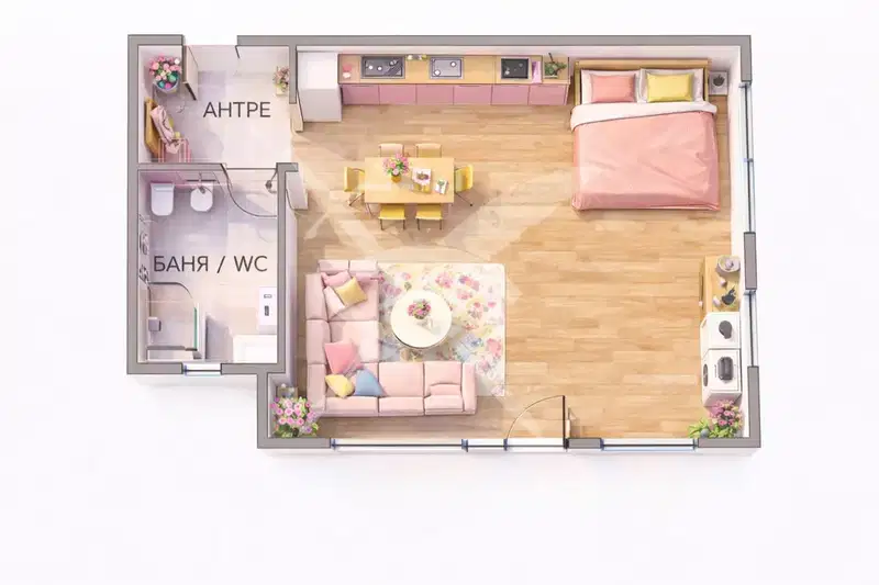 1-bedroom apartment in Sofiya, Malinova Dolina
