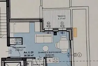 Едностаен апартамент с тераса в Остромила, Пловдив