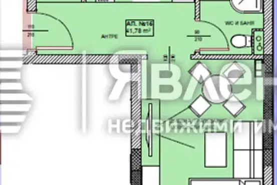 1-bedroom apartment in Oblast Burgas, Pomorie