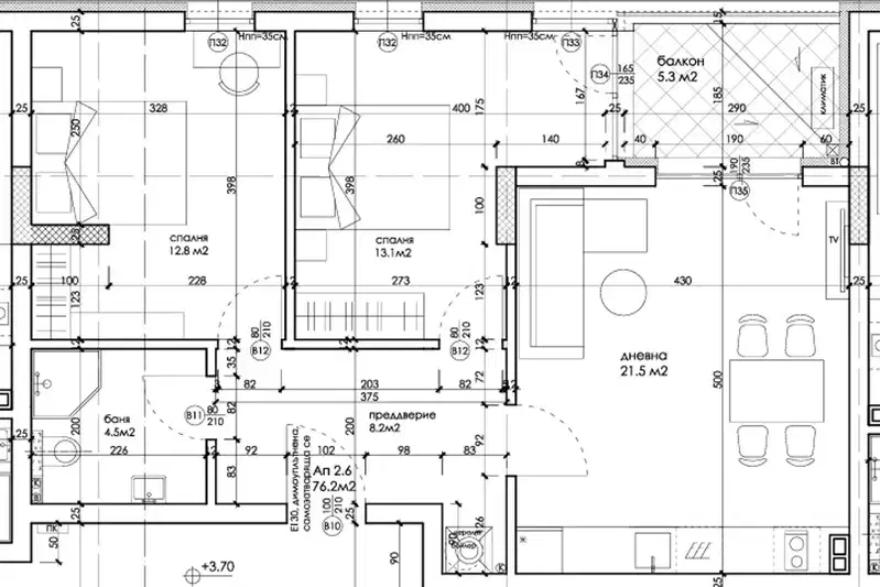 3-bedroom apartment in Кайсиева ина