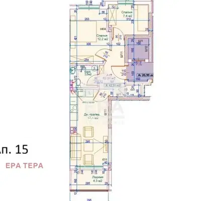 Снимка 4 — Тристаен апартамент с южна лоджия в Банишора, София