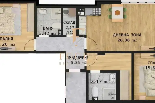 Тристаен апартамент с две тераси в Беломорски, Пловдив