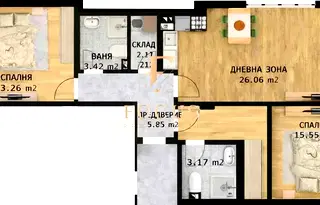 Тристаен апартамент с две тераси в Беломорски, Пловдив