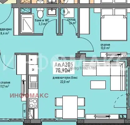 Снимка 2 — Просторен тристаен апартамент с тераса в Братя Миладинови, Бургас