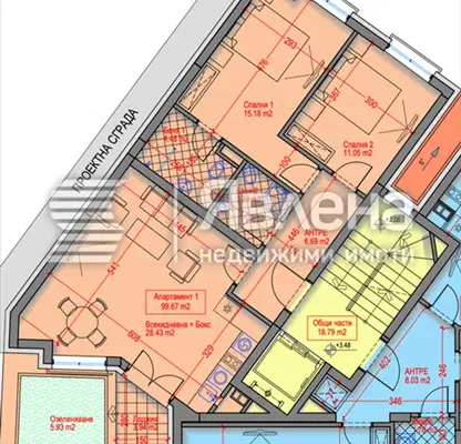 Снимка 2 — Тристаен апартамент с тераса в центъра на София