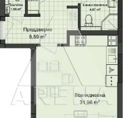 Снимка 2 — Просторен 3-стаен апартамент с изложение север-юг в Гагарин, Пловдив