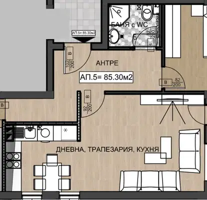 Снимка 2 — Тристаен апартамент в София, Горна баня