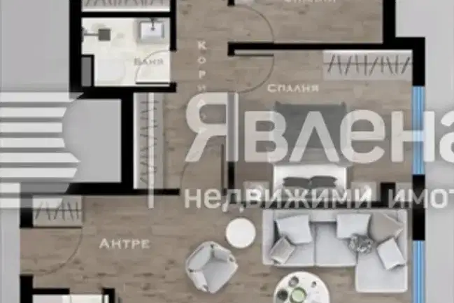 Слънчев тристаен апартамент с две спални в Горубляне, София