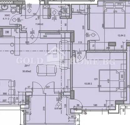 Снимка 4 — Тристайен апартамент с модерна архитектура в Христо Смирненски, Пловдив