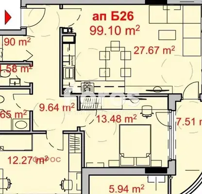 Снимка 2 — Просторен 3-стаен апартамент с две тераси в Изгрев, Бургас