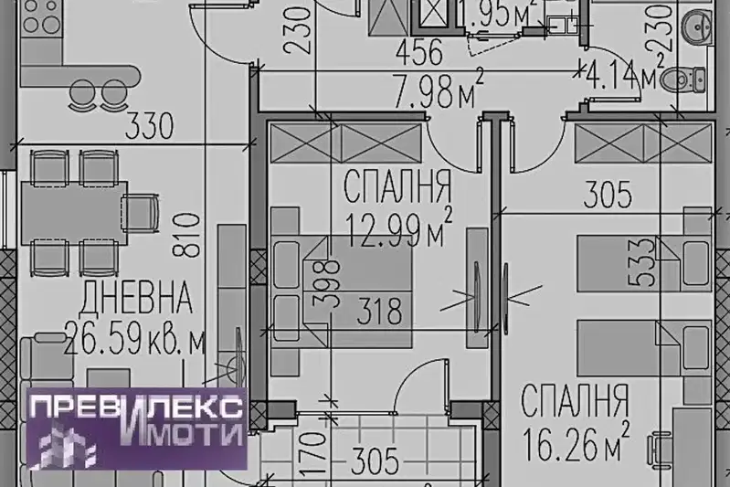 3-bedroom apartment in Plovdiv, Kamenica 2