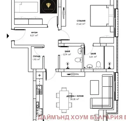 Снимка 2 — Тристаен апартамент в Пловдив, Коматево
