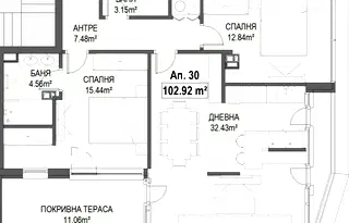 Просторен тристаен апартамент с гледка към Витоша в Кръстова вада