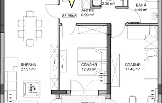 Тристаен апартамент с тераса в нова сграда в Кършияка, Пловдив