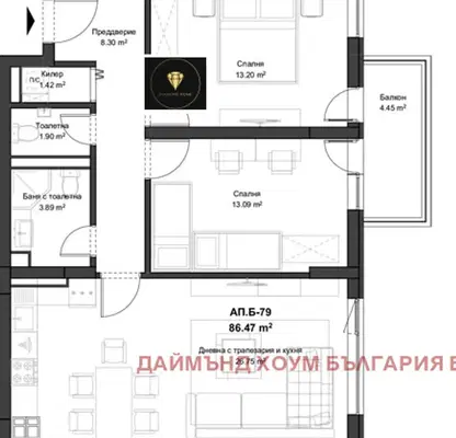 Снимка 2 — Тристаен апартамент с източно изложение в Кючук Париж, Пловдив