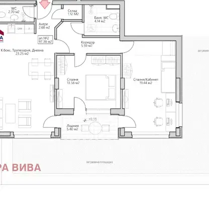 Снимка 3 — Просторен 3-стаен апартамент с двор в Лозенец, близо до Южен парк