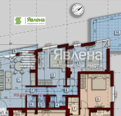 Снимка 2 — Тристаен апартамент с голяма всекидневна в Люлин 10, София