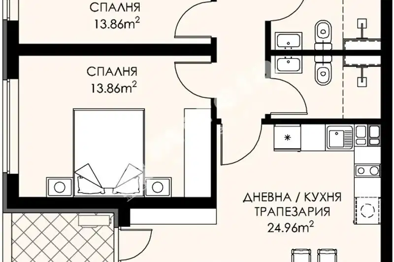 3-bedroom apartment in Sofia, Lyulin 9