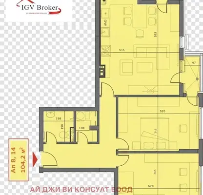 Снимка 3 — Тристаен апартамент в Гърдова глава с функционално разпределение