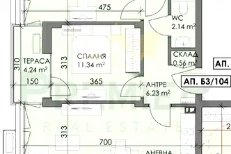 Тристаен апартамент в Бургас, Меден рудник - зона Б