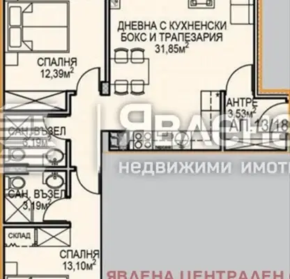 Снимка 4 — Тристаен апартамент в София, Обеля 2
