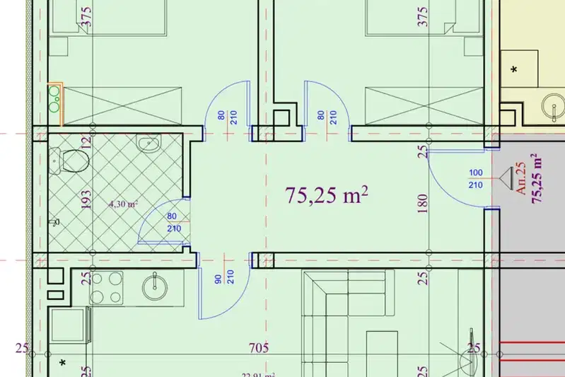 3-bedroom apartment in Pazardjik, Okryjna Bolnica