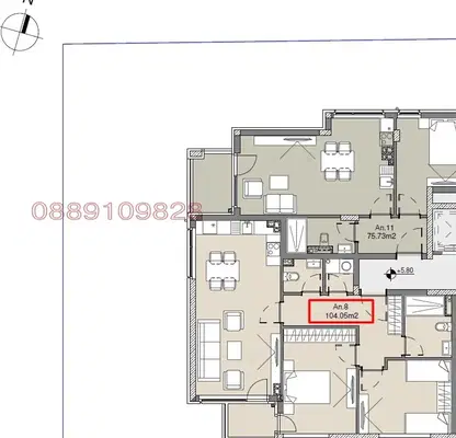 Снимка 5 — Тристаен апартамент 203 кв.м. в Подуяне с асансьор и паркинг