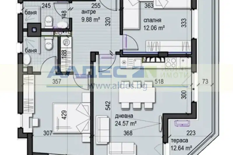 3-bedroom apartment in Sofiya, Reduta