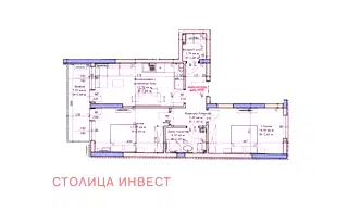 Тристаен апартамент в Русе, Широк център