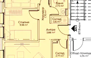 Тристаен апартамент с просторни помещения и собствен двор в Симеоново