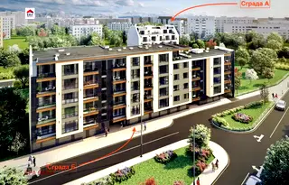 Тристаен апартамент с балкон в затворен комплекс в Сухата река