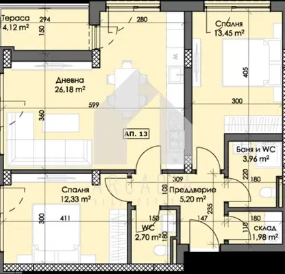 Photo 2 — Three-room apartment in a new complex with modern architecture in Trakia, Plovdiv