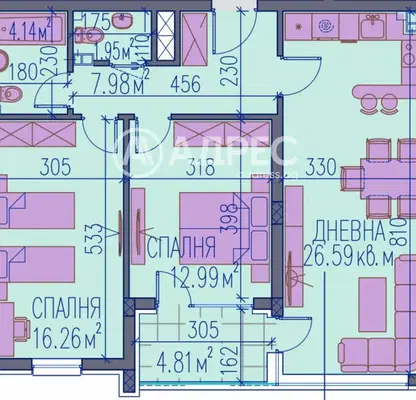 Снимка 4 — Тристаен апартамент с модерно строителство в Тракия, Пловдив
