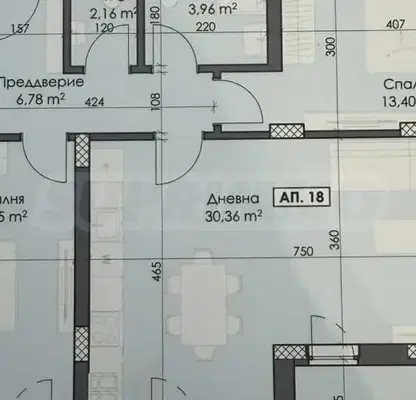 Снимка 2 — Тристаен апартамент с озеленен вътрешен парк в Тракия, Пловдив