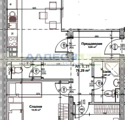 Снимка 2 — Тристаен апартамент с функционално разпределение в Зона Б-19, София