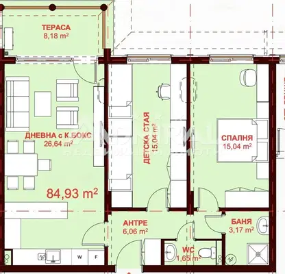Photo 4 — Three-room apartment with terrace in Sveti Vlas, west aspect