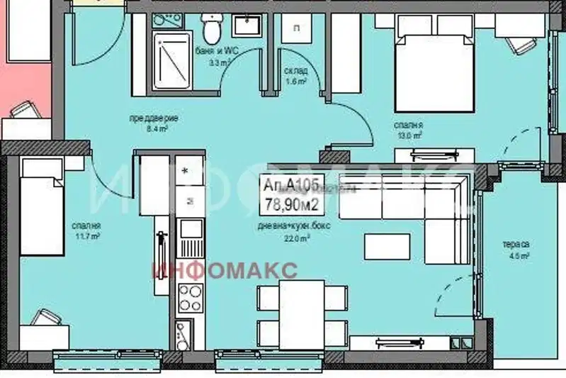 3-bedroom apartment in Burgas, Bratya Miladinovi