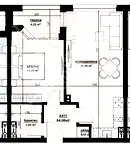 Двустаен апартамент 64 кв.м. в Хоризонт, Бургас на 4-ти етаж