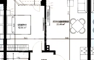 Двустаен апартамент на 6-ти етаж в Хоризонт, Бургас