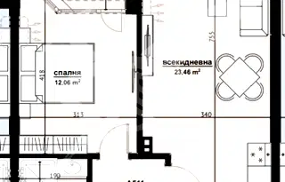 Двустаен апартамент на 5-ти етаж в Хоризонт, Бургас