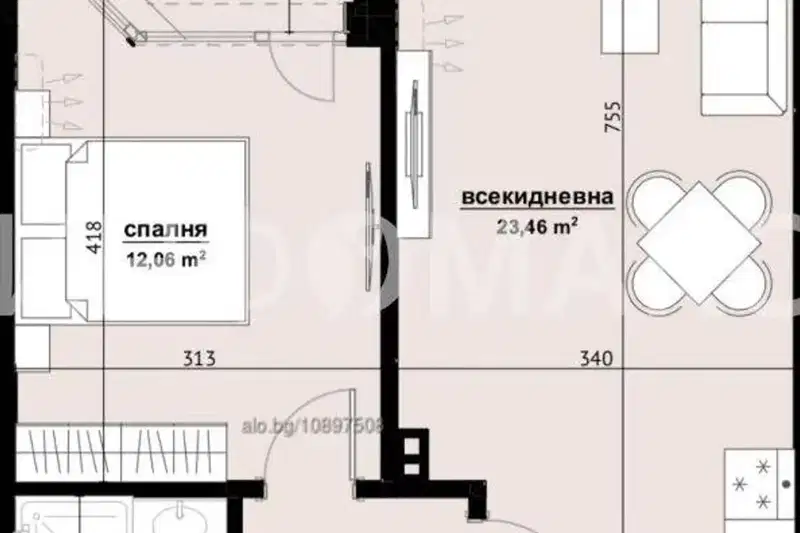 2-bedroom apartment in Burgas, Horizont